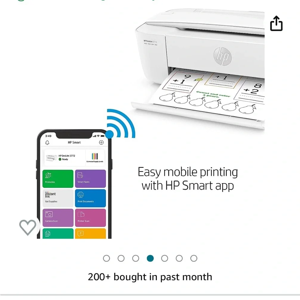 HP all in one wireless InkJet Printer 3772